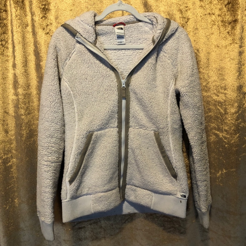 North Face hooded Sherpa coat Medium